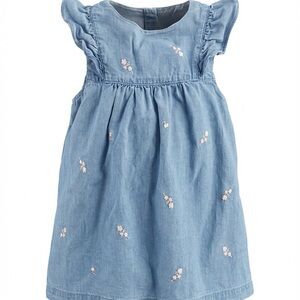 Zara Cotton Dress with Floral Embroidery